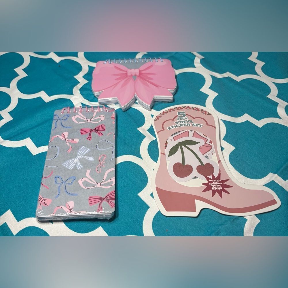 3 New Buckle Up Buttercup Accessories Includes 2 Notepads & 5 pack Sticker Set N